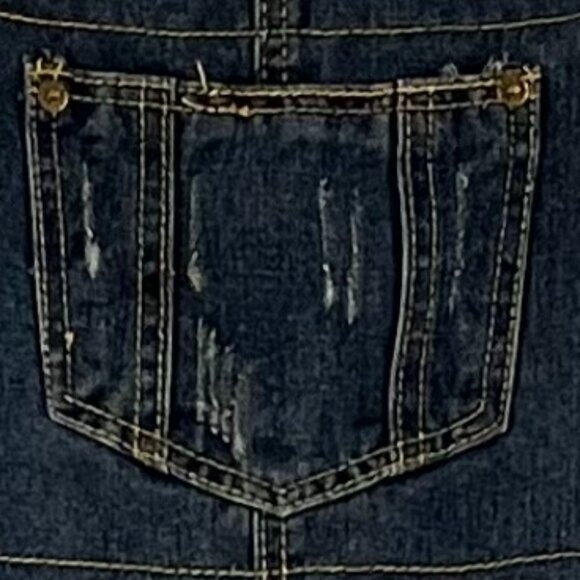 Women's Distressed Denim Overalls In Blue Size S - Picture 3 of 5
